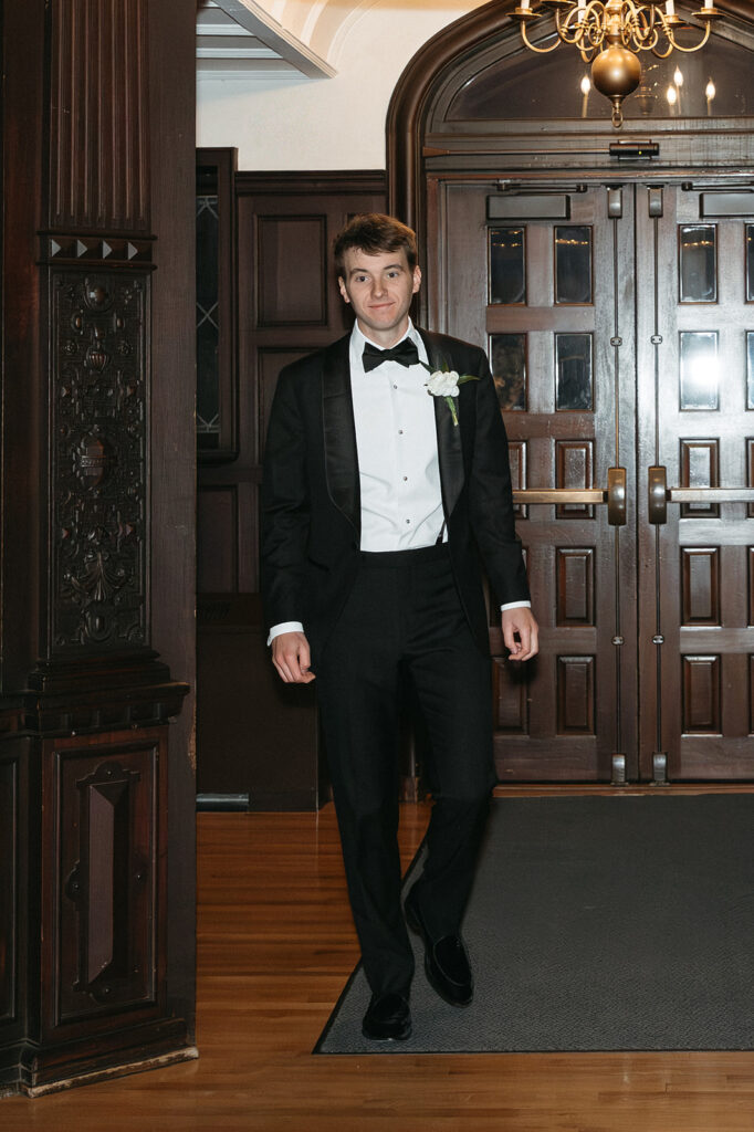 groom walking down the aisle