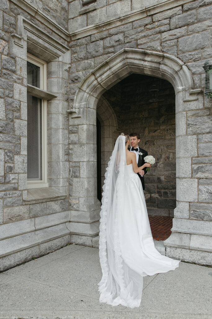 first look of bride and groom