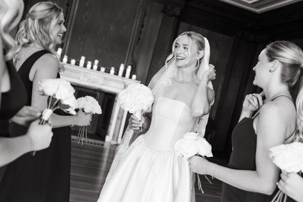 bride spending time with her bridesmaids