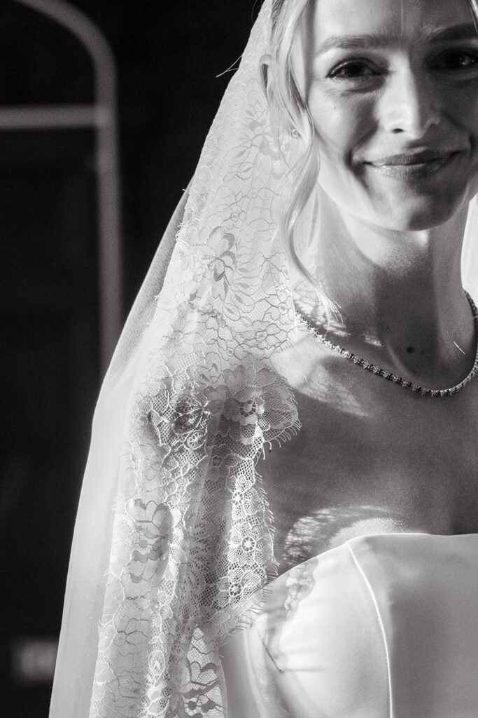 sunlight on the bride