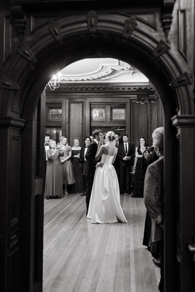 bride and groom first dance