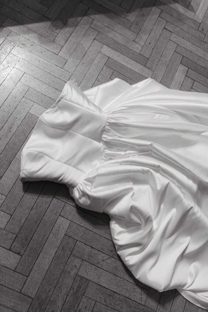 Dress on floor post outfit change