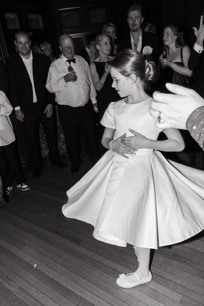 flower girl dancing on the dance floor